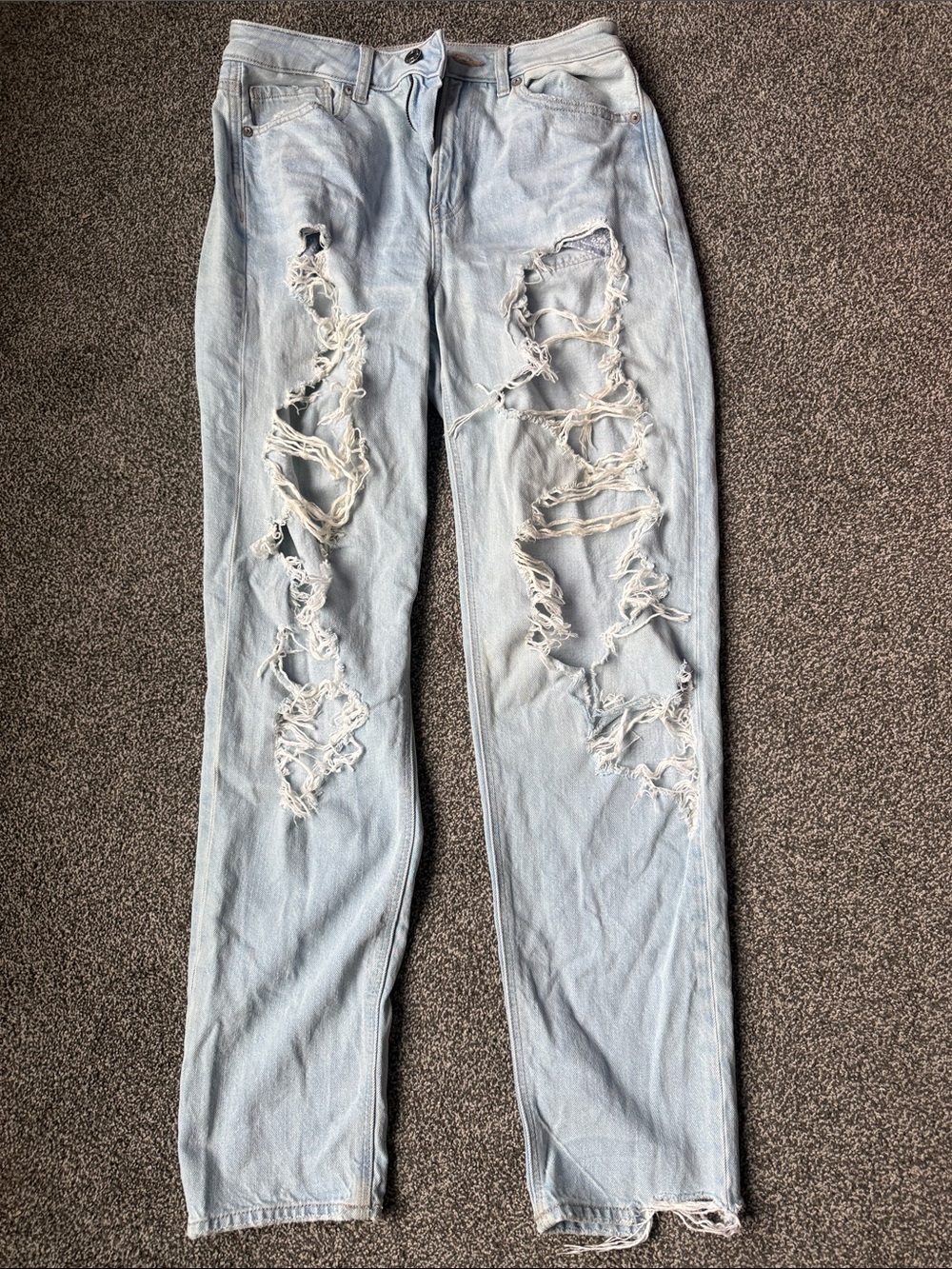 American Eagle Distressed Straight-Leg Jeans